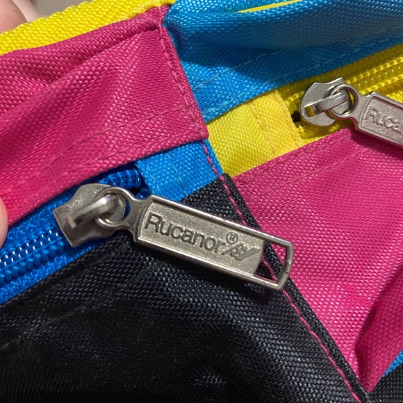 Vintage Retro 90’s Rucanor Athletic Colourful Fanny Pak / Pack - Picture 5 of 9